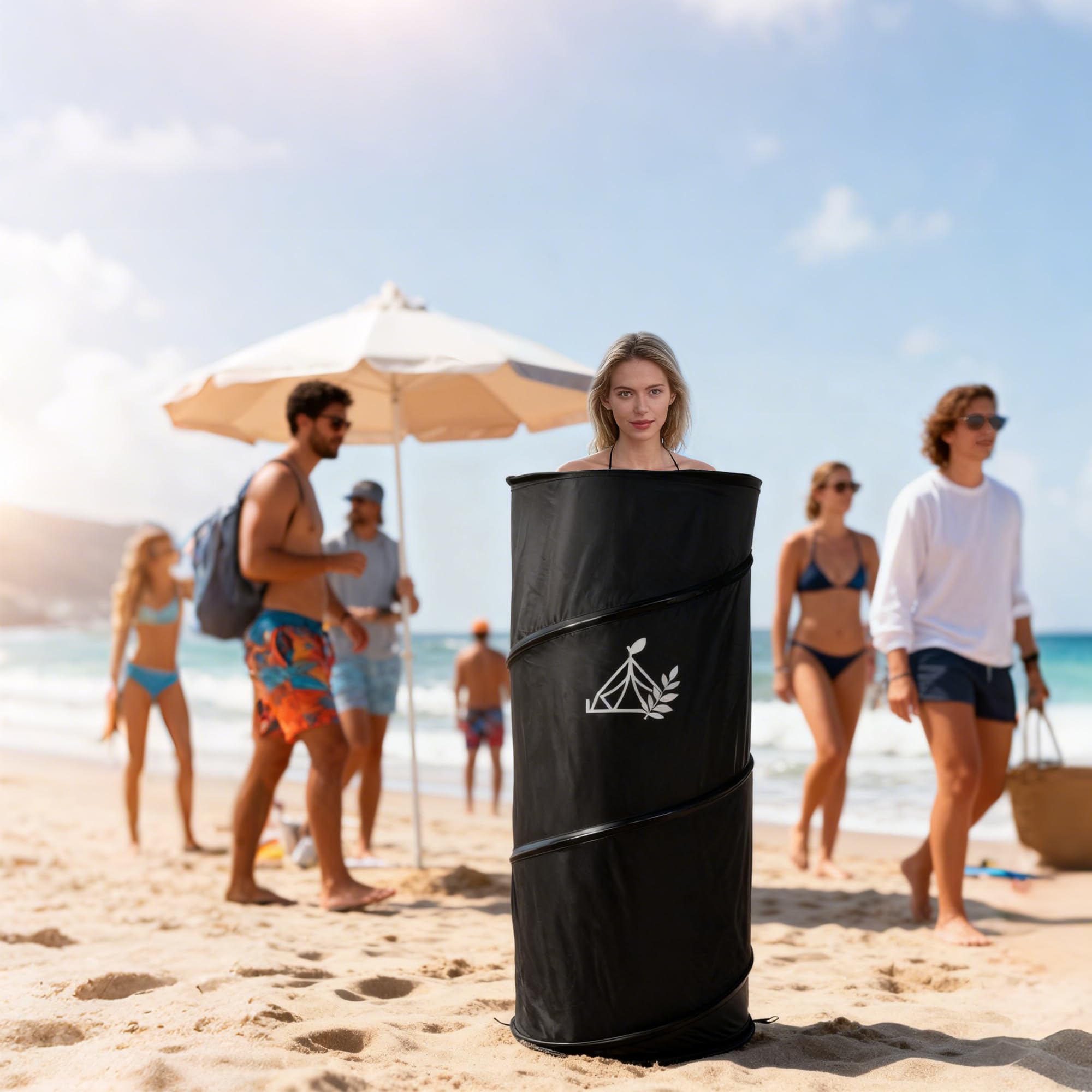 Pop-up Duschzelt Camping 150x58cm - Tragbares Umkleidezelt Wasserfest UV-Schutz, Schneller Aufbau, Leicht Transportabel für Strand Festival Outdoor