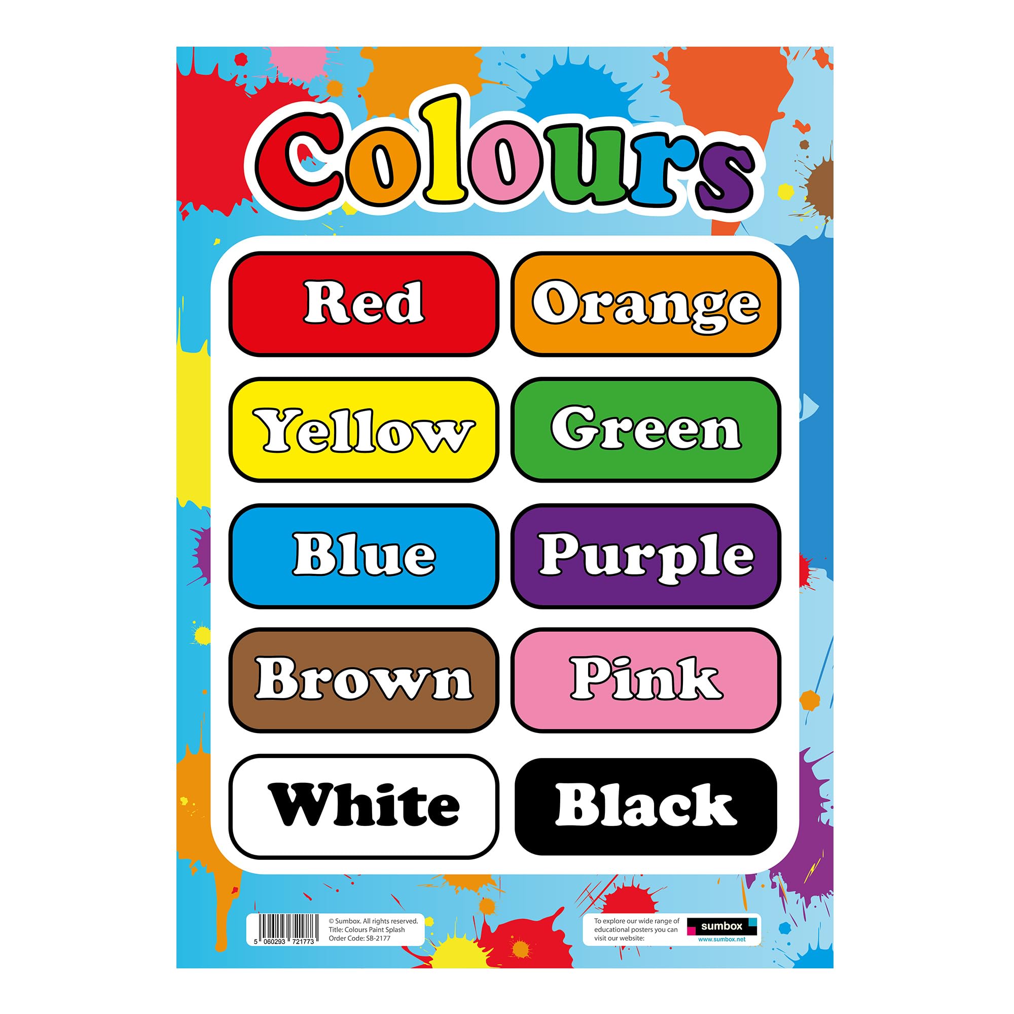 Colours Educational Poster A3 Size Early Years Learning Wall Chart Learn Colour