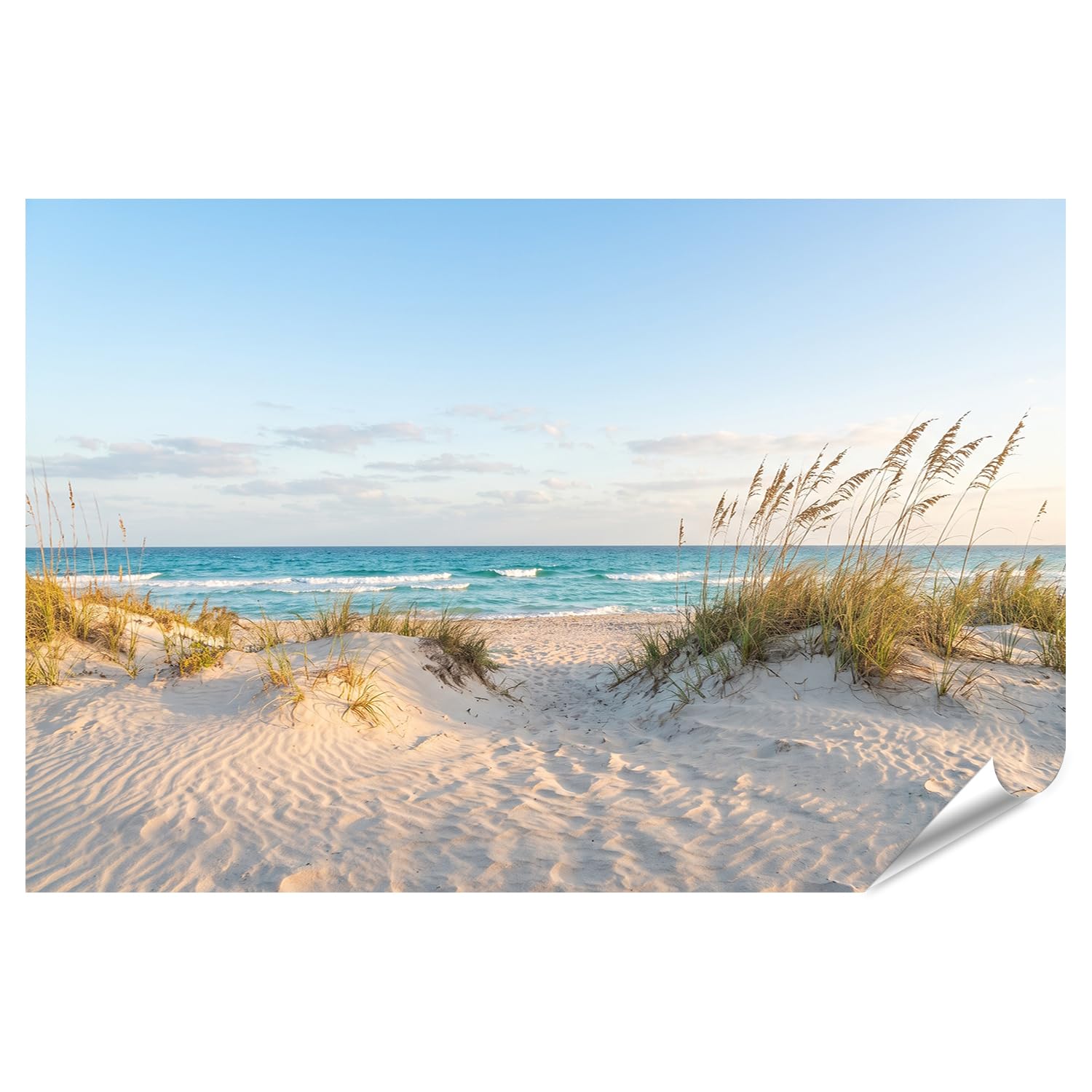 islandburner Póster premium de ensueño con dunas de playa, decoración para el salón, para los amantes de la pasión por los viajes – gran formato