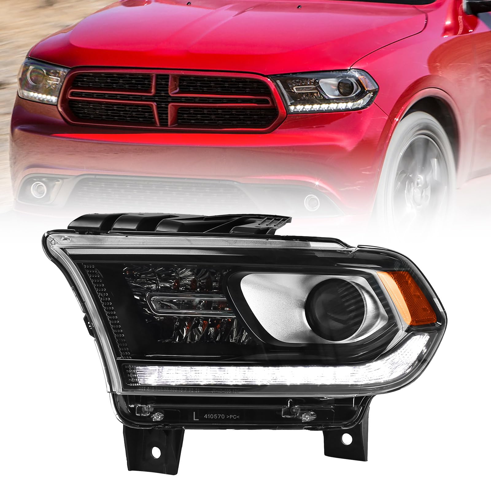 ヘッドライトアセンブリ 2016-2020 ダッジデュランゴヘッドランプ助手席側ハロゲン用 Headlight Assembly For 2016-2020 Dodge Durango Headlamps Passenger Side Halogen