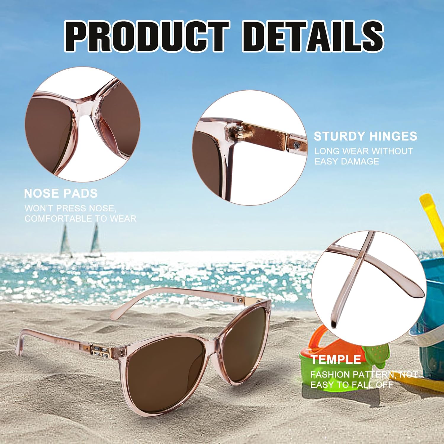 Progressive Multifocal Sunglasses for Women Men, Multifocus Sun Readers Outdoor Reading Sunglasses Women's with UV400