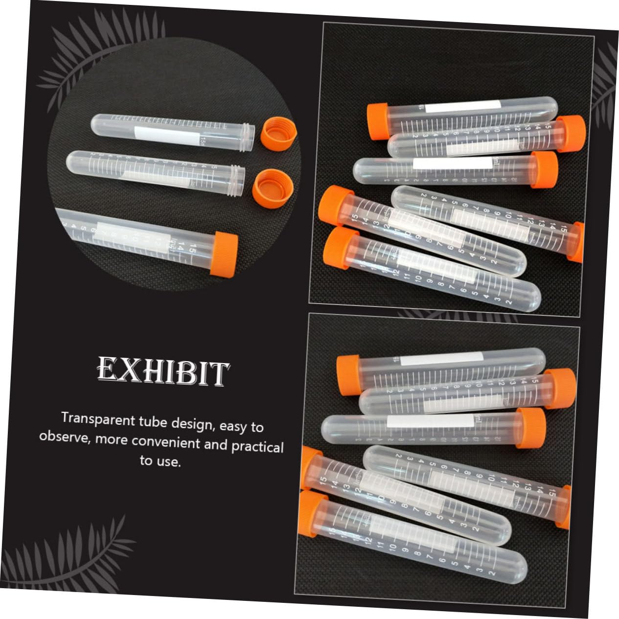 Zentrifugenröhrchen Zufällige Farbe aus Pe mit Schraubverschluss Transparentes Design 15ml 100 Stück für Wissenschaftliche Experimente und Klinische Laborausrüstung