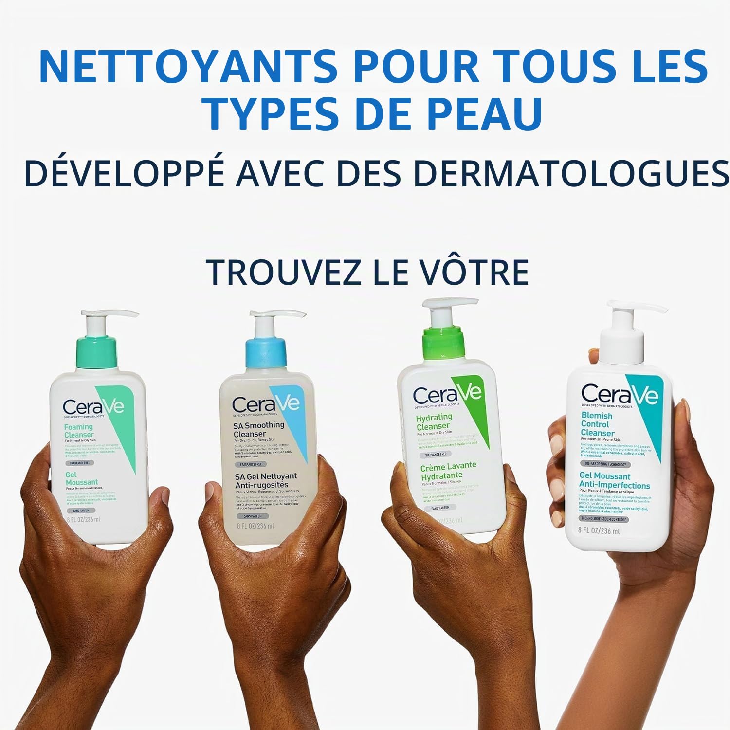 CeraVe Blemish Control Lot de 2 nettoyants pour le visage – 2 % d'acide salicylique et de niacinamide – Gel nettoyant quotidien anti-imperfections pour peaux grasses et sujettes aux imperfections 473