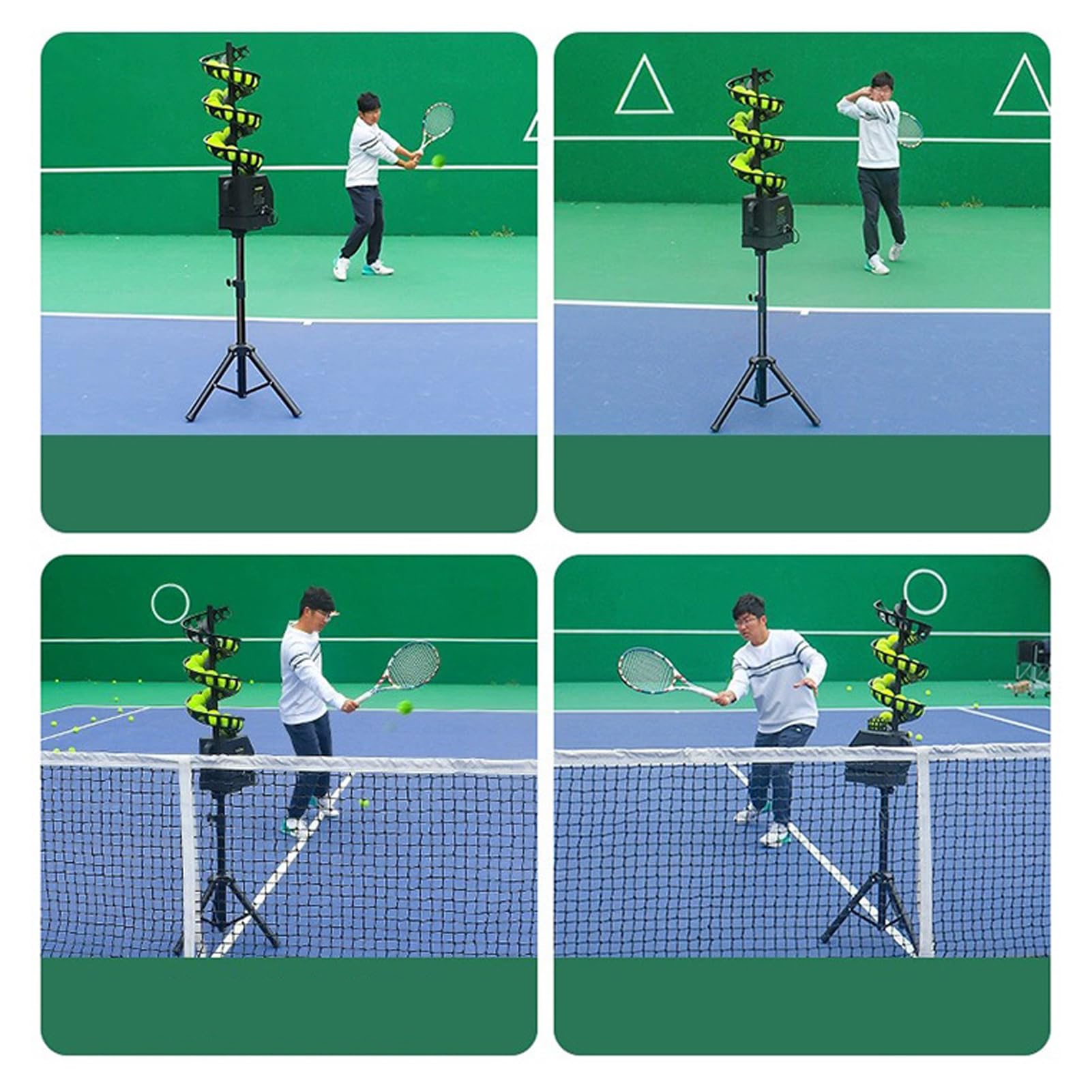 Macchina Lanciapalline da Tennis Portatile Professionale - Lanciatore Automatico con Telecomando - Capacità 33 Palline - Regolazione Altezza/Velocità/Effetti - Per Principianti e Allenamento in Club