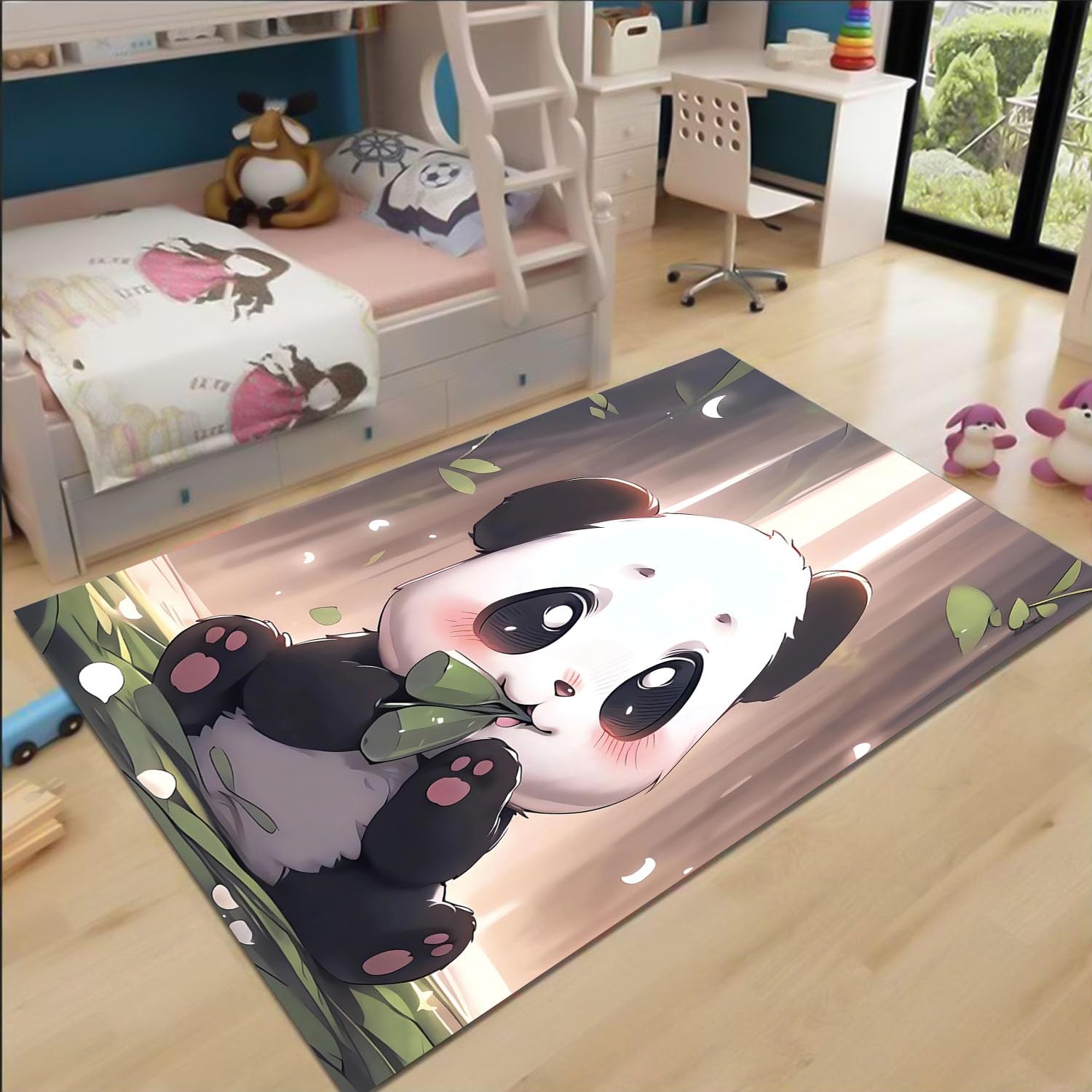 Tapis de salon 160 x 230 cm Panda et chambre enfant douce