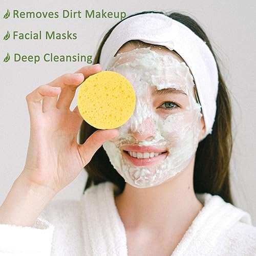Miniatura 5 de Beieverluck 300 esponjas faciales comprimidas para limpieza de celulosa natural, esponja cosmética de spa para limpieza facial, maquillaje