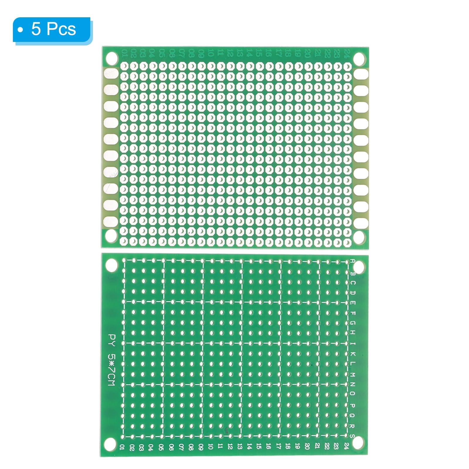 PATIKIL 2" x 2.8" Scheda PCB Circuito 5 Pz Schede Prototipo Monofaccia Per Saldatura DIY E Progetti Elettronici Schede Circuito Breadboard Saldabile Verde