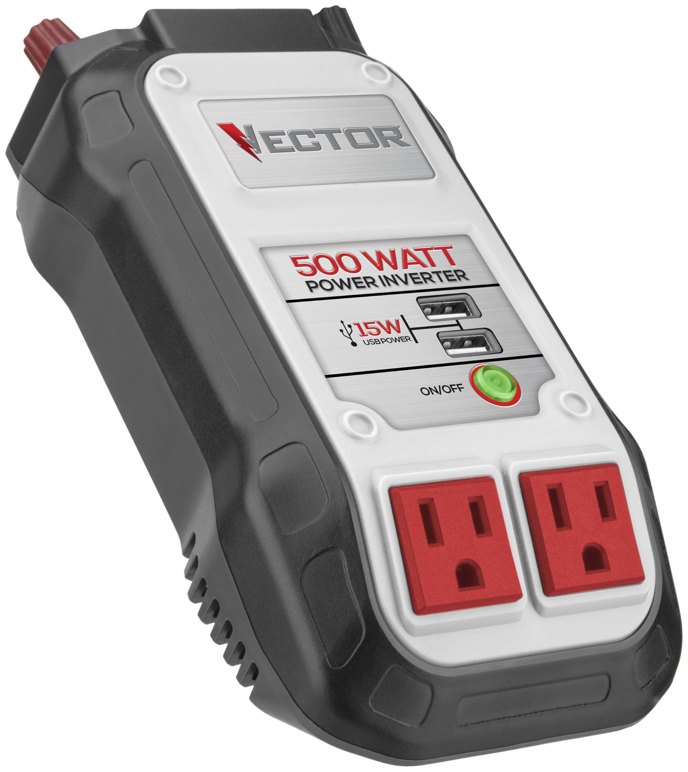 500 Watt Power Inverter, PI500V, Dual Power Inverter, Two USB Charging Ports,Grey