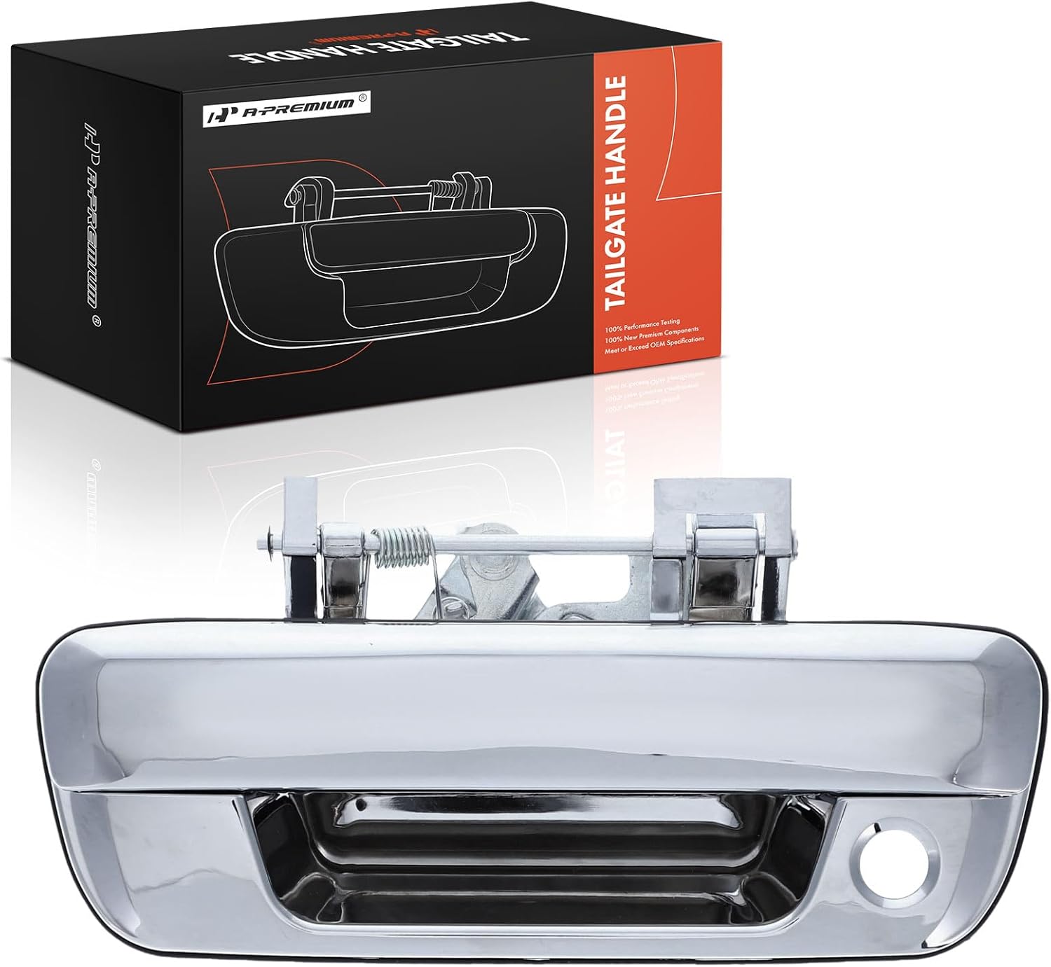A-Premium Tailgate Handle Liftgate Latch Handle with Keyhole Compatible with Chevrolet Colorado 2004-2012 & GMC Canyon 2004-2012 & Isuzu i-280, i-290, i-350, i-370, Chrome, Replace# 97319416CH