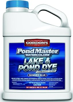 GORDONS PondMaster WatercolorsTM Lake & Pond Dye Ready-to-Use Shimmer Blue, 1 Gallon, 3211072