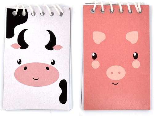 Miniatura 5 de Gift Boutique Mini bloc de notas de animales de granja de 48 unidades, cuadernos en espiral con temática de granero para suministros escolares,