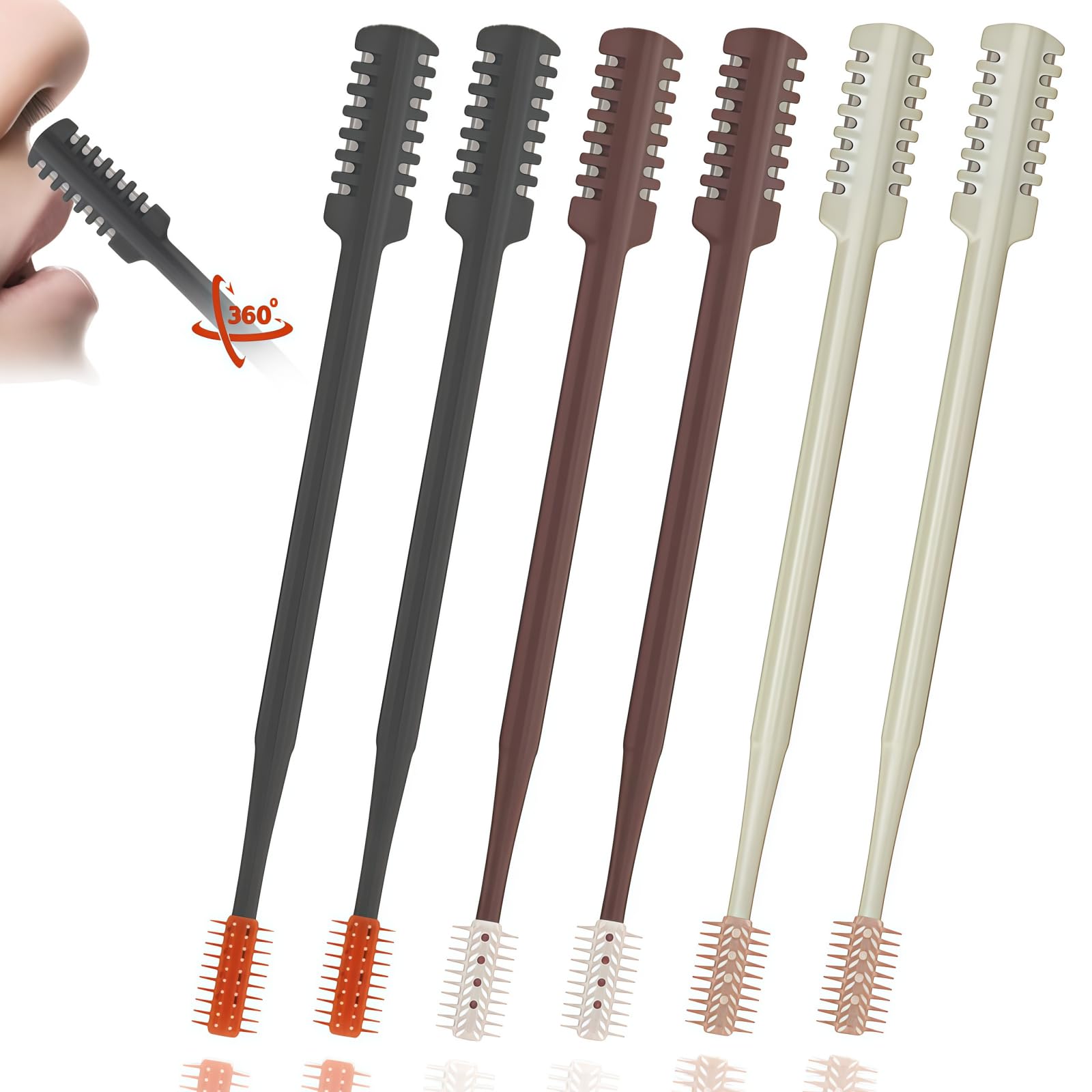 2026 Upgraded 2-in-1 Nasal Hair Cutter 360 Rotating Double-Sided Blade Washable Portable Grooming Tool for Men Women Travel