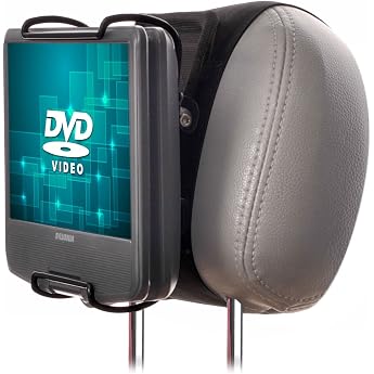 Backseat Headrest Mount Holder For Portable DVD Players with Adjustable Clamps for use with Portable DVD Players with Rotating Monitor