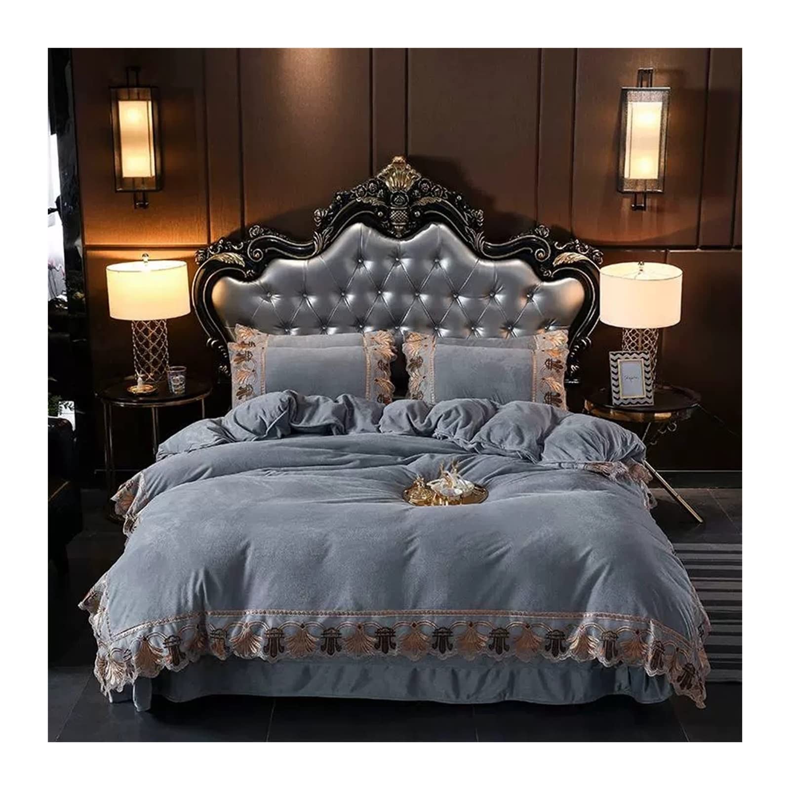 Ensemble de draps de lit style européen 4 pièces en polaire cristal épaisse