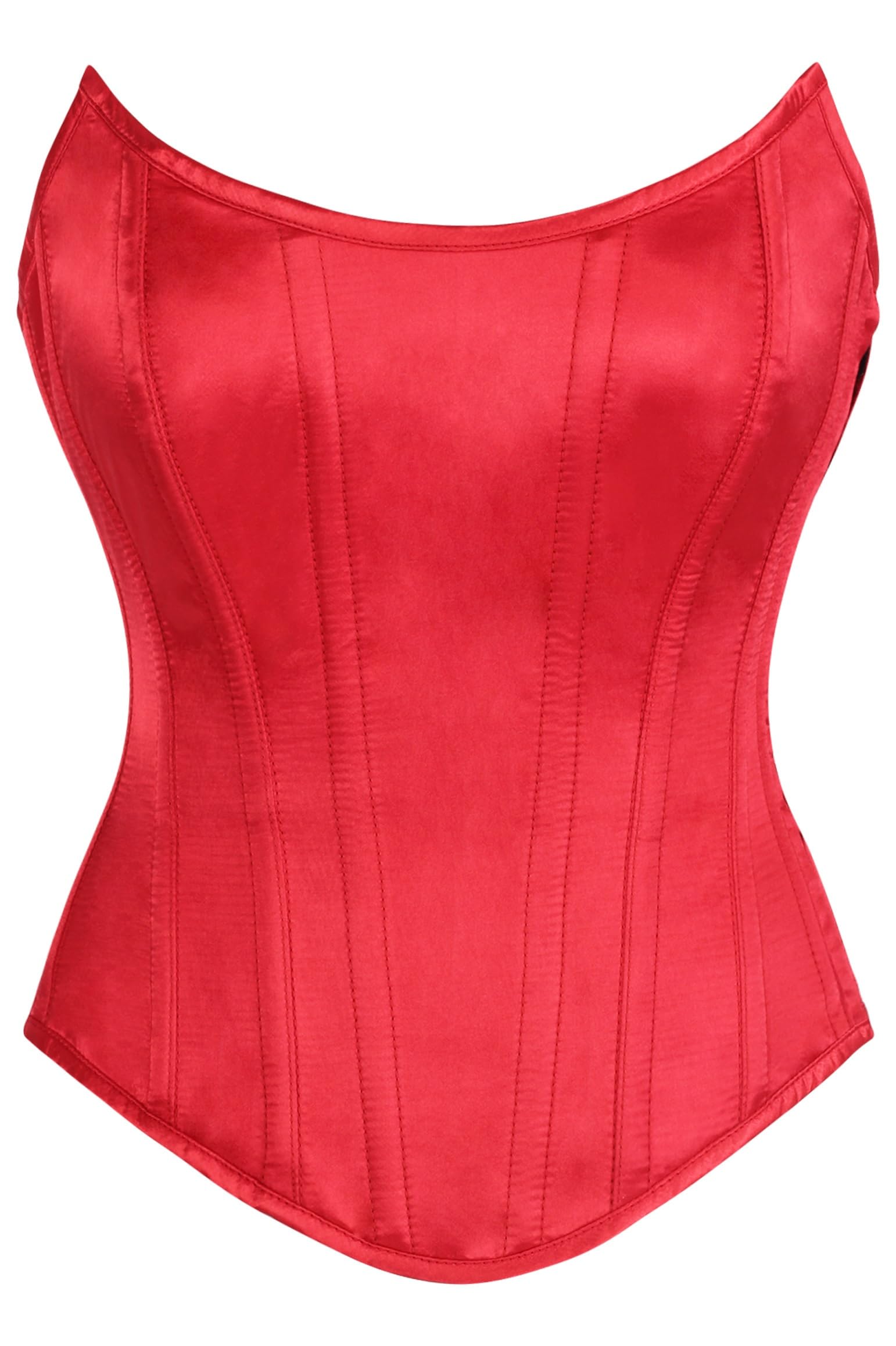Daisy corsets Womens Daisy Corsets Womens Red Satin Steel Boned Overbust Corset Waist Cincher Bustier Top & Plus Size, Red, XL
