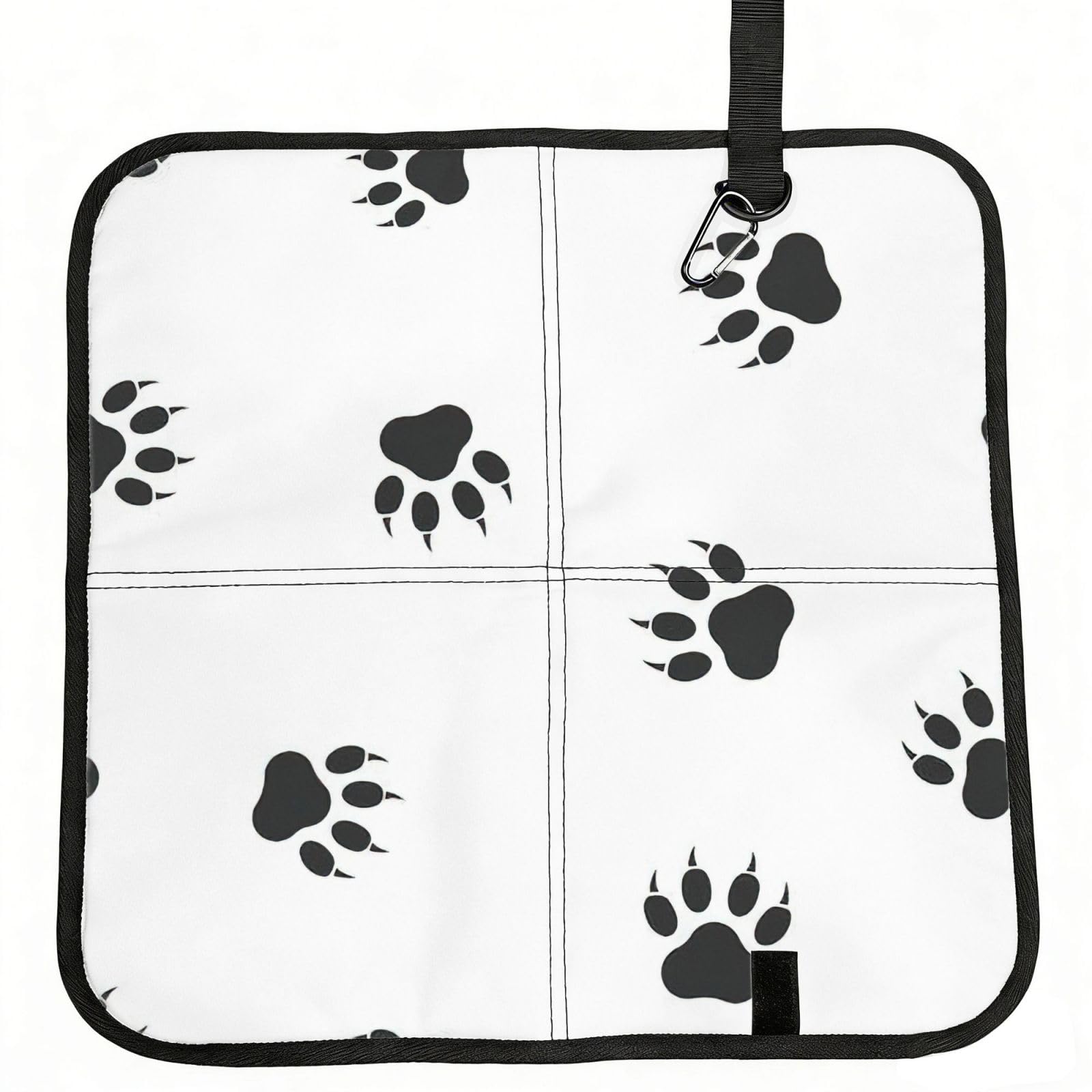 SDEGTHO Bear paw Printed Foldable Seat Pad with Closure, Lightweight Cushion for Airplane Travel Camping