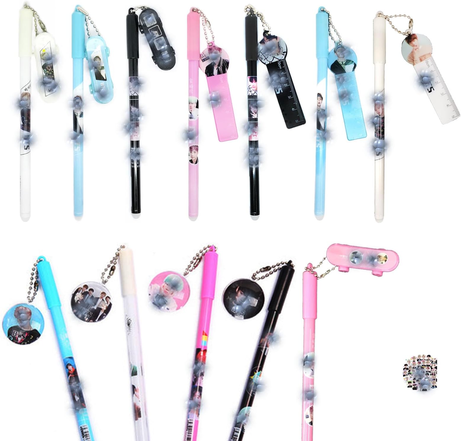 HJYZY 32 pcs Kpop BTS Bangtan Boys Ballpoint Gel Pen for Army Gifts BTS Stickers