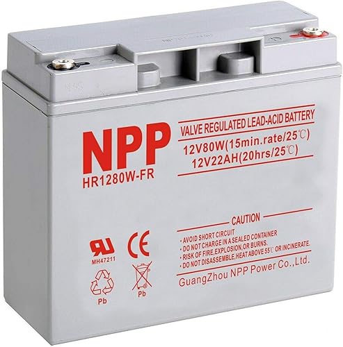 NPP HR1280W 12V 480Watts, batería de UPS ignífuga de alta tasa de batería de alta velocidad, 12V 18Ah, 20Ah 12Volt AGM Sellado Plomo Ácido Recargable