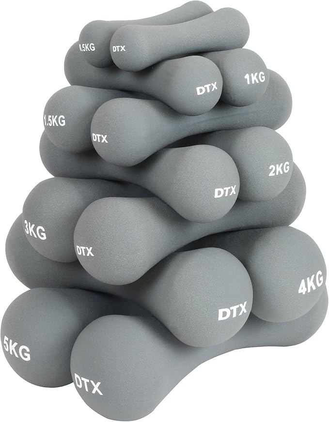 DTX Fitness 2 x Grey Dumbbell Hand Weights 2 x 3kg Amazon.co.uk Sports & Outdoors