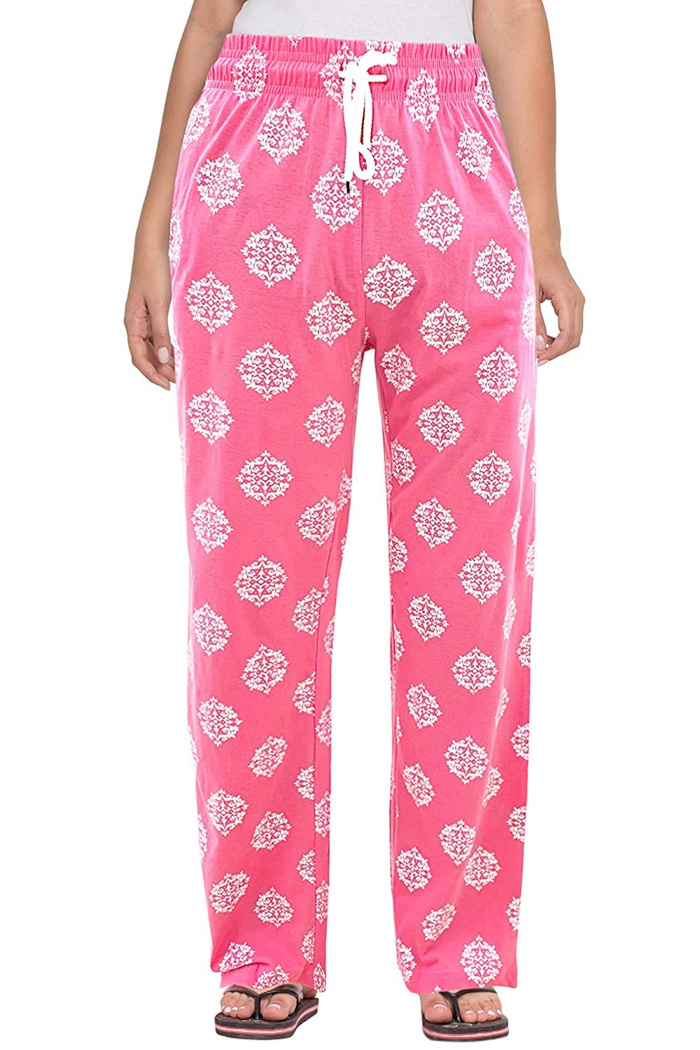 krystle Girl's Rayon Printed & Pyjama & Lounge Wear –Soft Rayon Night Wear/Track Pants (Pink)-picture-52