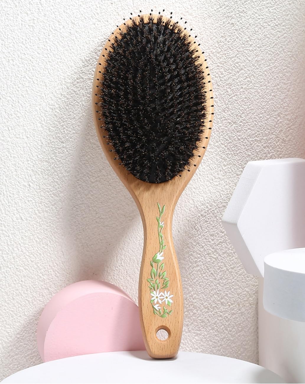 Cepillo for el cabello, cepillo de cerdas de jabalí y nailon for cabello húmedo/seco, alisado, masaje, desenredado, cepillos de pelo de cerdas de jabalí for mujeres y hombres, cepillo diario for mejor