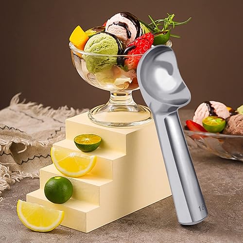 Miniatura 10 de Cuchara grande de helado de 7 pulgadas, antiadherente, anticongelante, cuchara de helado de aluminio, color negro