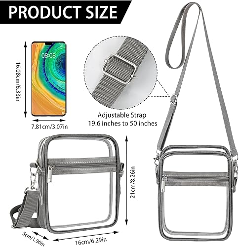 Miniatura 3 de Unoutur Clear Bag Stadium Approved, Clear Bag with Adjustable Shoulder Strap- Clear Stadium Bag Crossbody for Concerts Sports