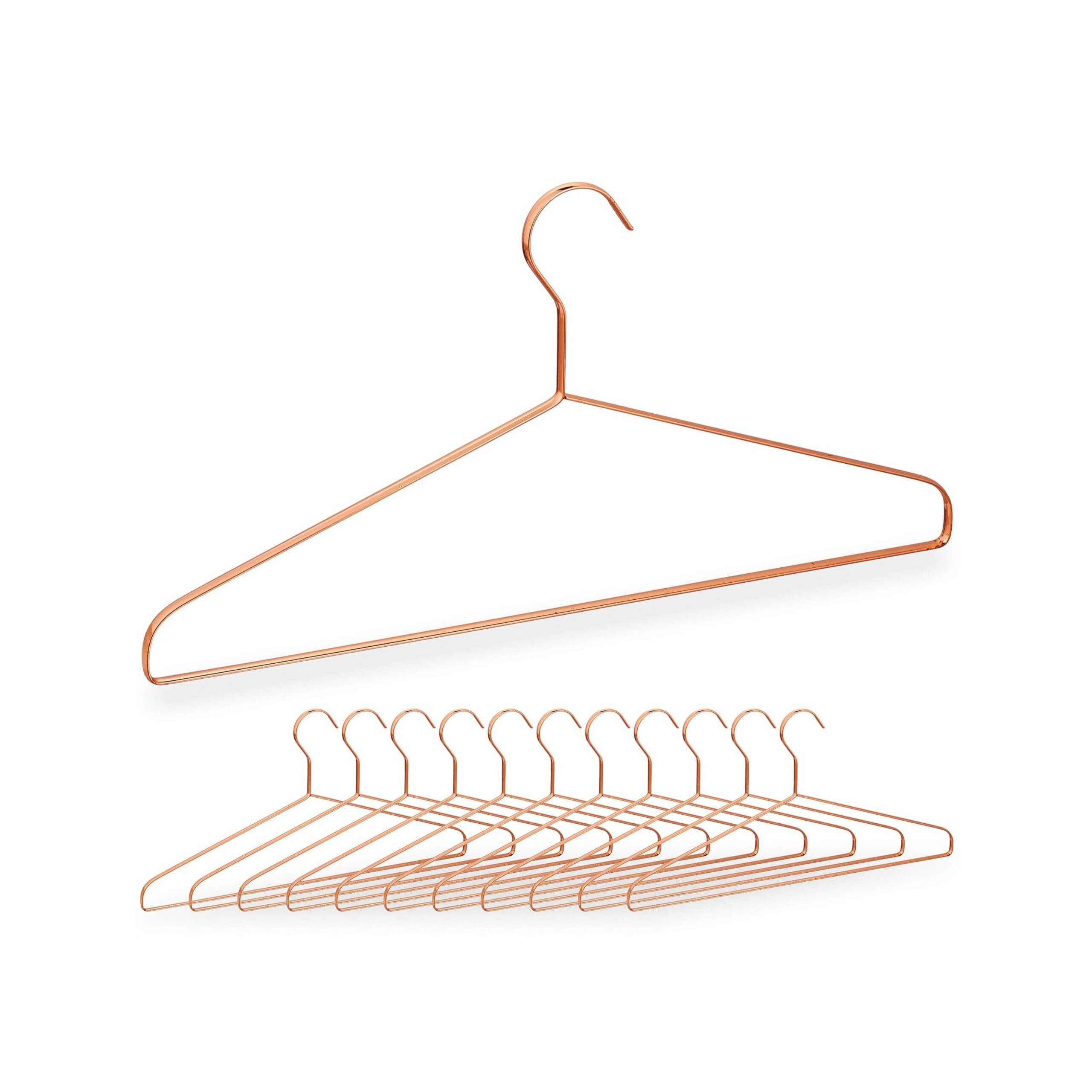 Relaxdays Kleiderbügel, 12er Set, für Hemden, Jacken & Hosen, platzsparend, Metall, 42 cm breit, schöne Bügel, Farbwahl