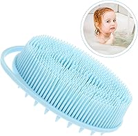 Vista 3 de Dual Sided Silicone Bath Brush for Boy Girl with Sensory Training Soft Bristles Durable Body Massaging Scrubber Gentle Exfoliating Wash Brush for