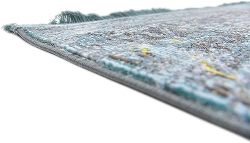 Miniatura 15 de Unique Loom Baracoa Collection - Alfombra Castro (4 pies 3 pulgadas x 6 pies, turquesamarfil)