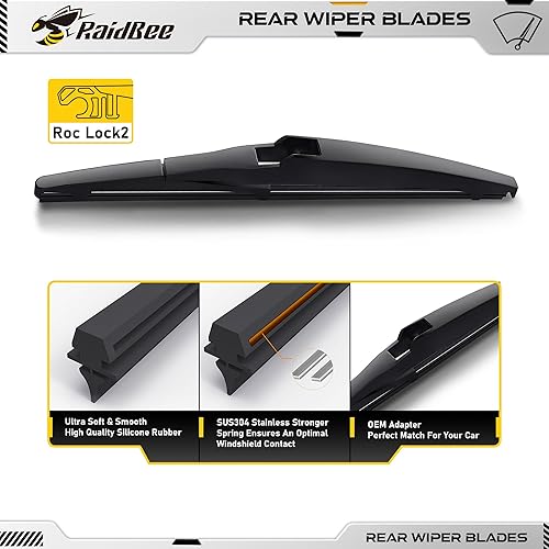 Miniatura 5 de Raidbee Repuesto de limpiaparabrisas trasero de 10 pulgadas para Toyota RAV4 2013-2018, Highlander 2020-2024Jeep Compass 2018-2024, calidad original