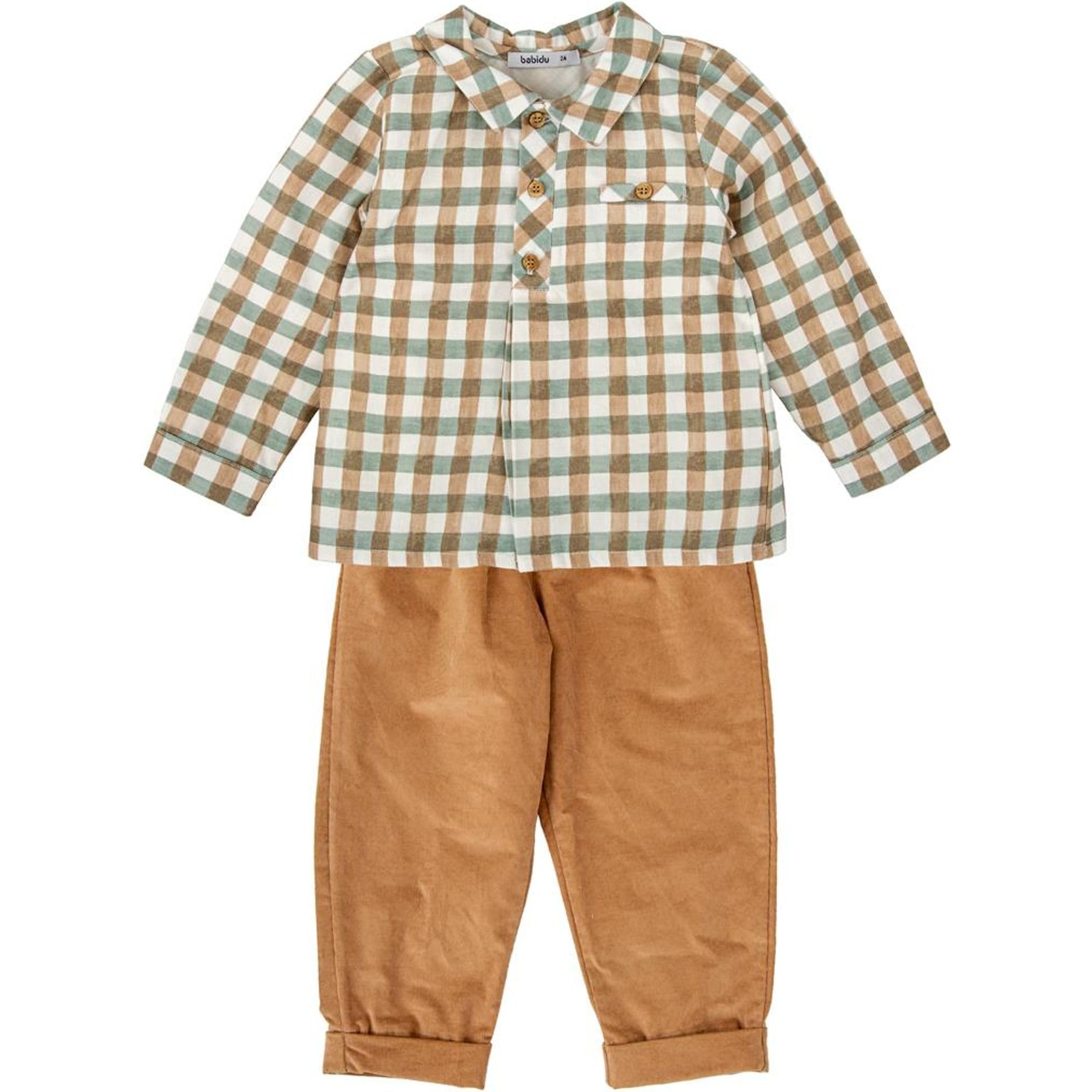 BABIDU Conjunto Niño Dos Piezas de Algodón, Diseño Suave y Transpirable, Ideal para Recién Nacido, Uso Diario