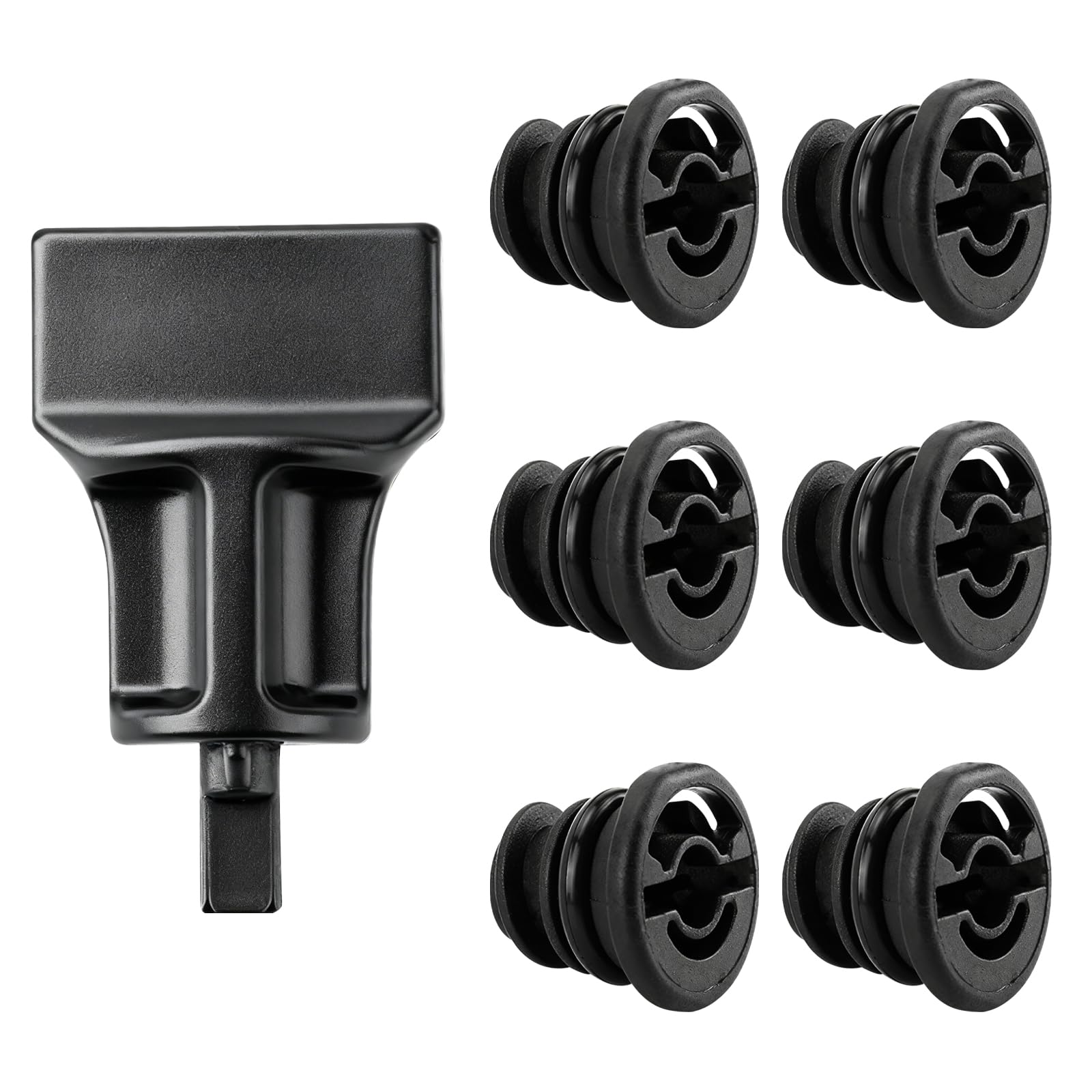 Vagcars 6Pcs Oil Drain Plug With Drain Plug Removal Tool, Oil Sump Drain Plug With Sealing O-Ring, Compatible With Vw Audi Touareg Golf Passat, Excellent Seal, Durable Nylon