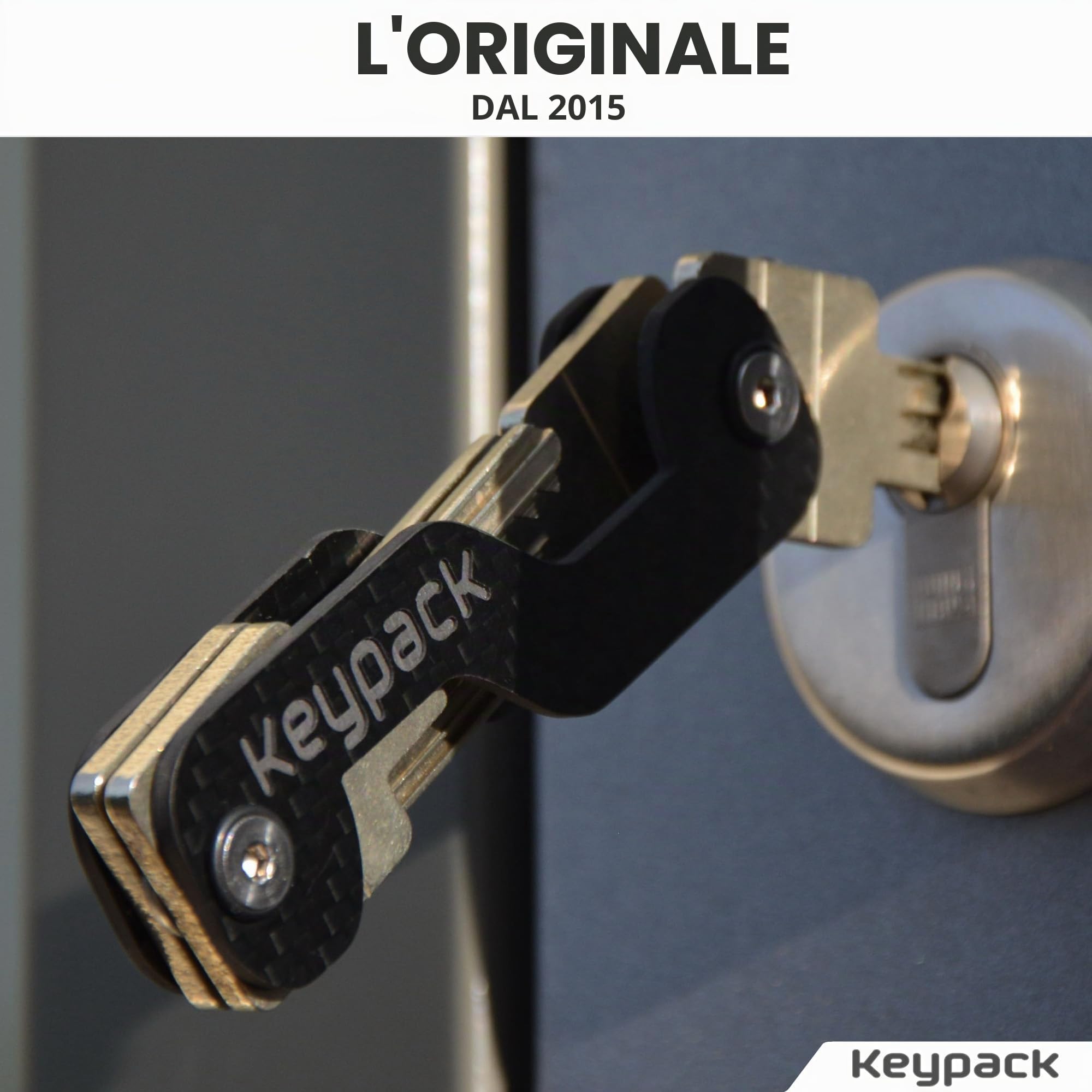 Organizzatore di chiavi con multiutensile 12 in 1 | Portachiavi per un massimo di 16 chiavi | Organizer Portachiavi in ​​carbonio