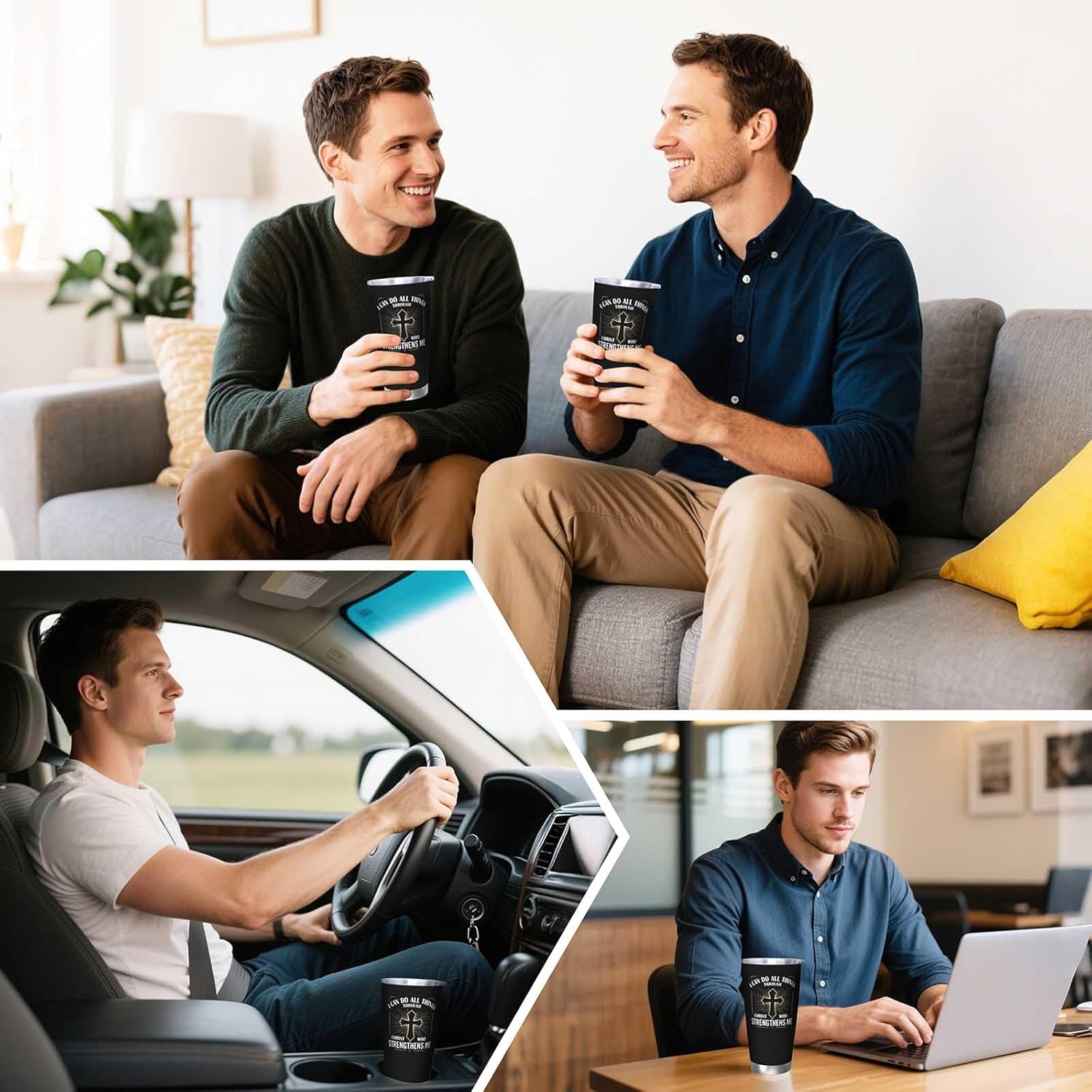 Christian Gifts for Men, Religious Coffee Mugs, Christian Tumbler, 20oz Coffee Tumbler, Religious Coffee Mugs, Spiritual Gifts for Men - Image 4