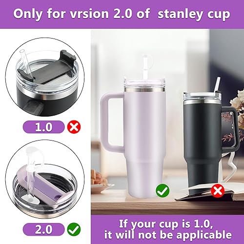 Miniatura 2 de Juego de 4 tapones de silicona a prueba de derrames para Stanley de 4030 onzas, vaso The Quencher H2.0 Flowstate con asa para Stanley, accesorios