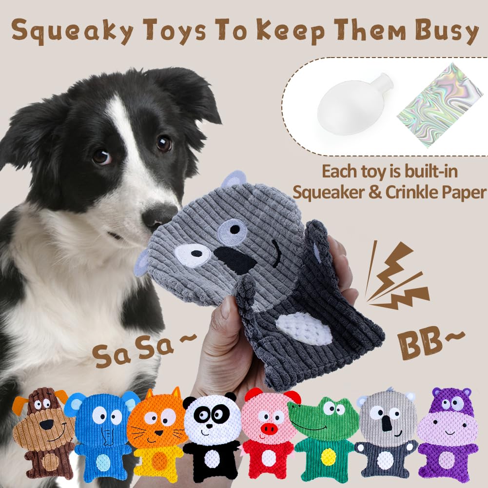 Juguetes chirriantes para perros sin relleno, juguetes de peluche duraderos y lindos, juguetes interactivos para masticar dentición para cachorros, razas pequeñas y medianas