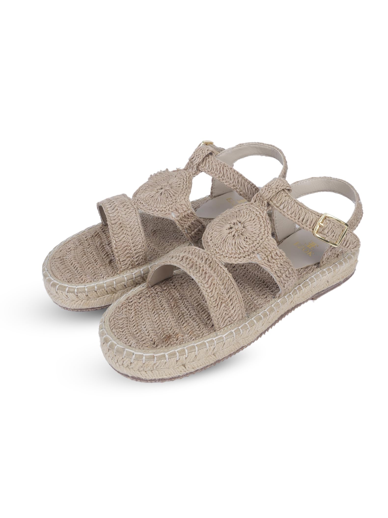 Women Beige Fabric Slip-On Buckle Stylish Flat Sandals for Women | Lightweight Casual Sandals-image-31