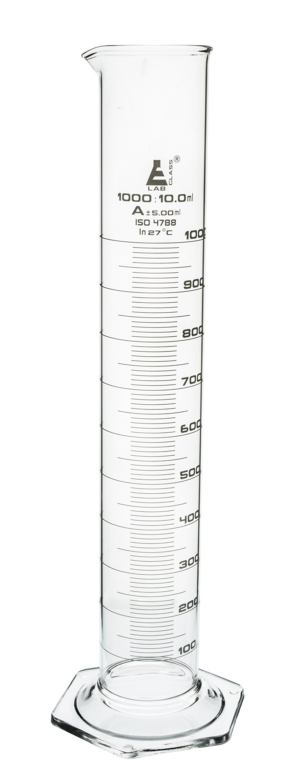 Sattie - NABL Certified Measuring Cylinder, Hexagonal Base, Class-A, 1000 ml, Highest Accuracy with Calibration Certificate, White-image-11