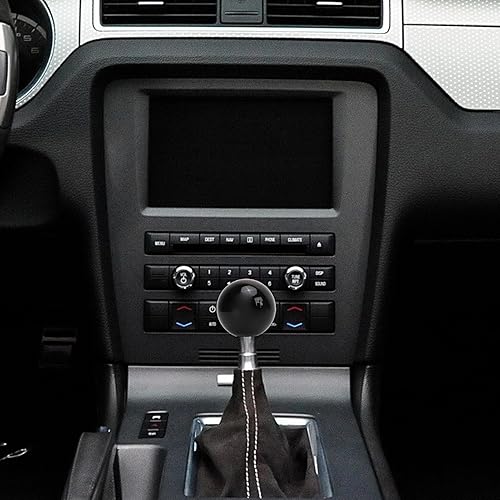 Miniatura 5 de Fydun Pomo de palanca de cambios de bola redonda de 5 velocidades, perilla de palanca de cambios manual para 1967 a 2018 (negro rojo)