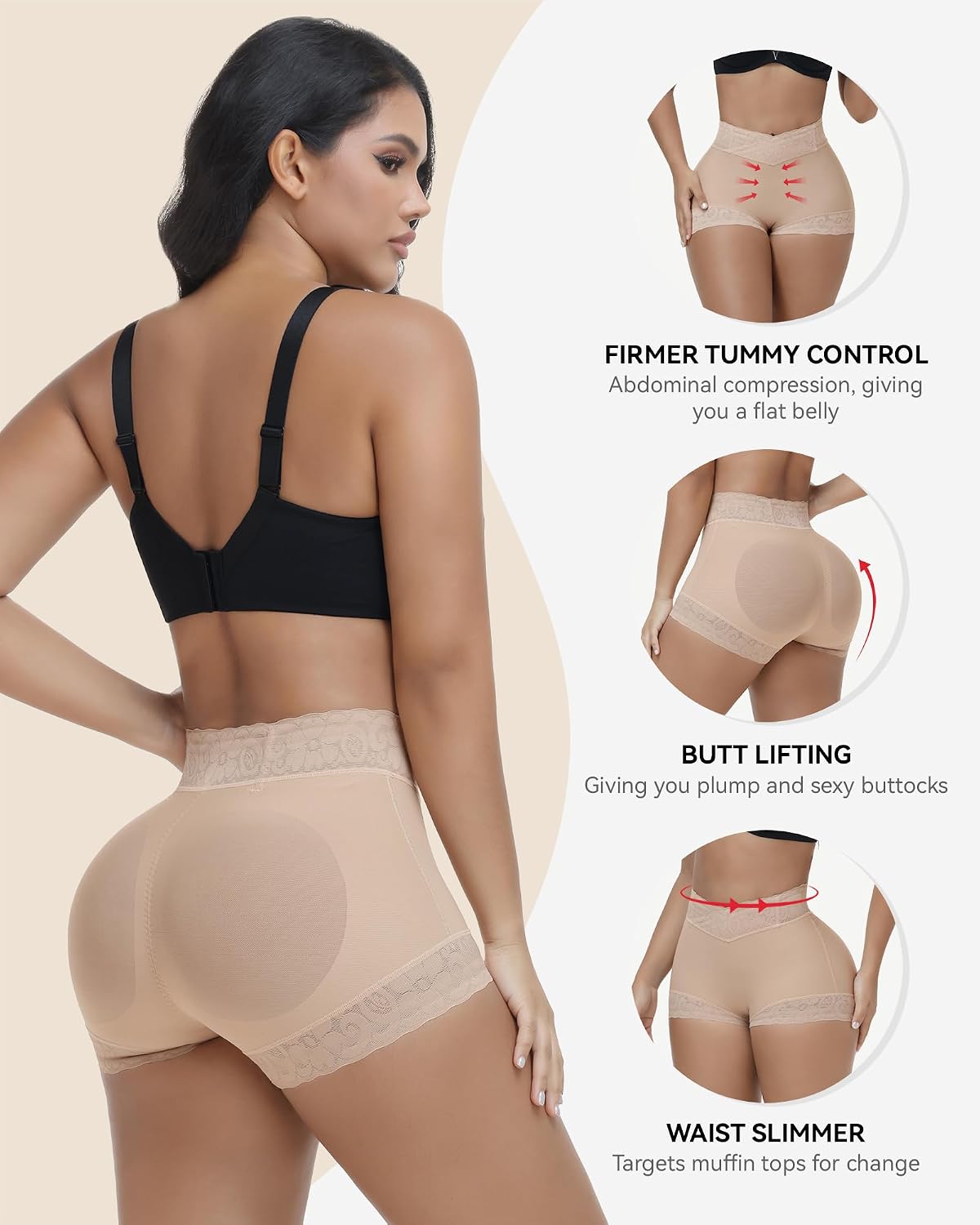 SHAPSHE Butt Lifting Panties Tummy Control Shapewear Shorts V Crossover Fajas Colombianas Compression Underwear Flat Tummy