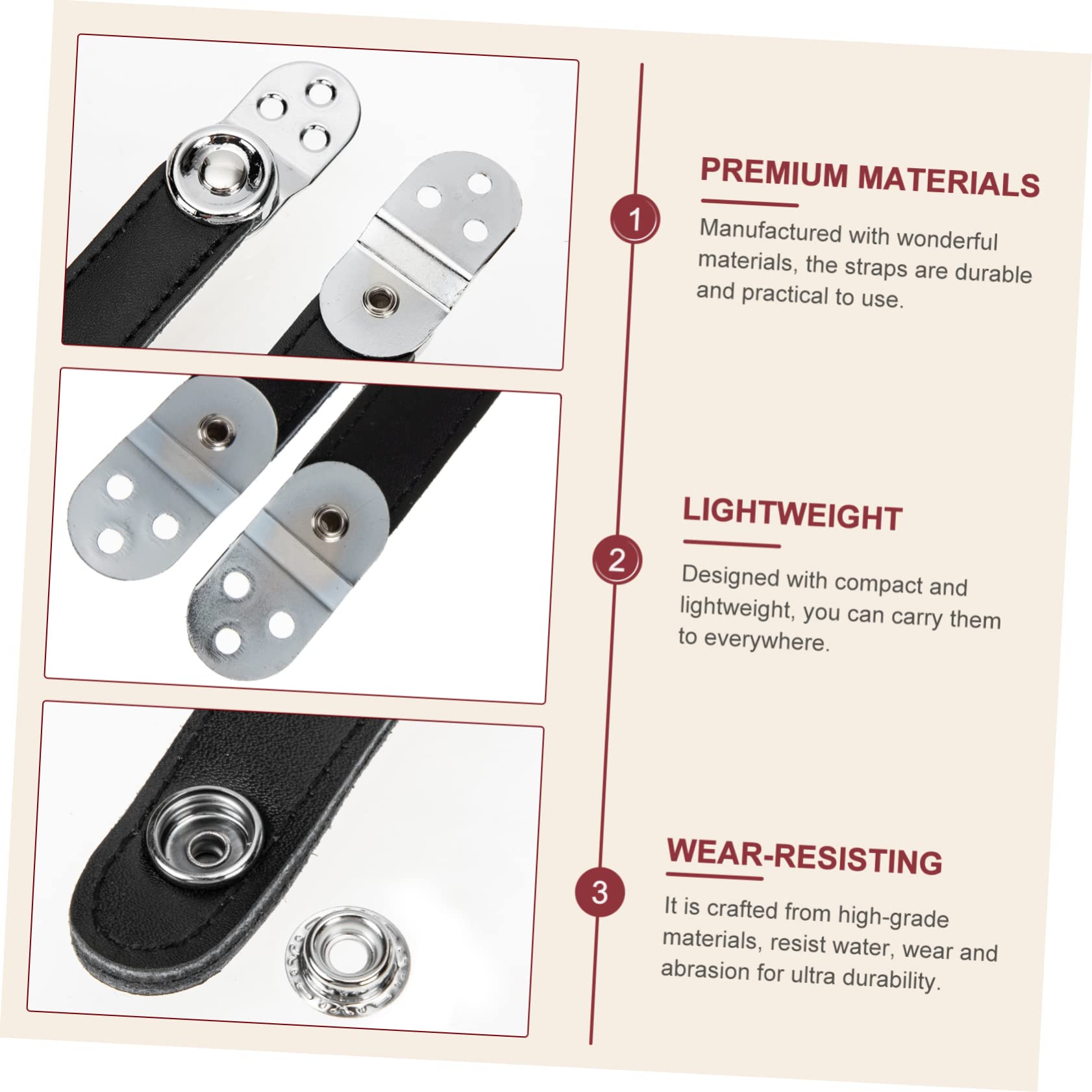 Totority 5 Sets Belt Supply Accordion Buckle Straps Lightweight Accordion Straps Set