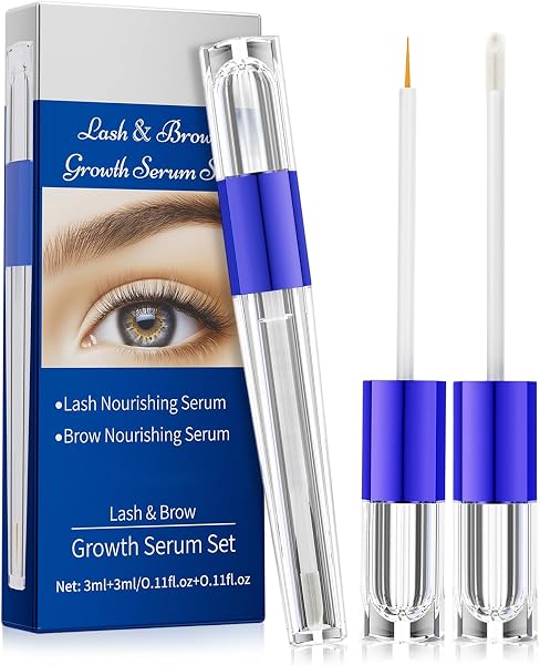 Serum Pestañas y Cejas Crecimiento Set 2 Piezas, Serum Pestañas Crecimiento + Serum Cejas Crecimiento y Densidad, Fortalecedor de Pestañas, Lash Serum para Crece Pestañas Rápido Mujer - 1