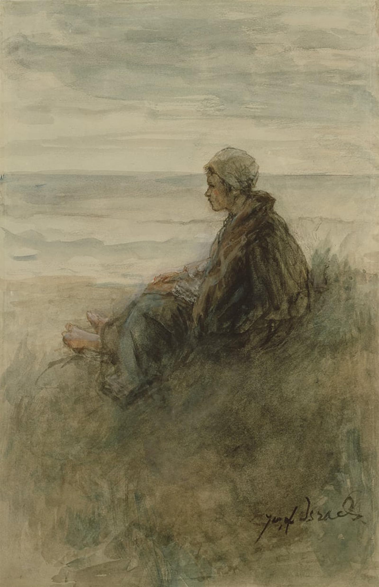 POSTERIIk Vintage Art Print Images Pictures Print Girl on the Dunes by Jozef Israëls Modern Colour Posters for Office Home Decor 60x90cm