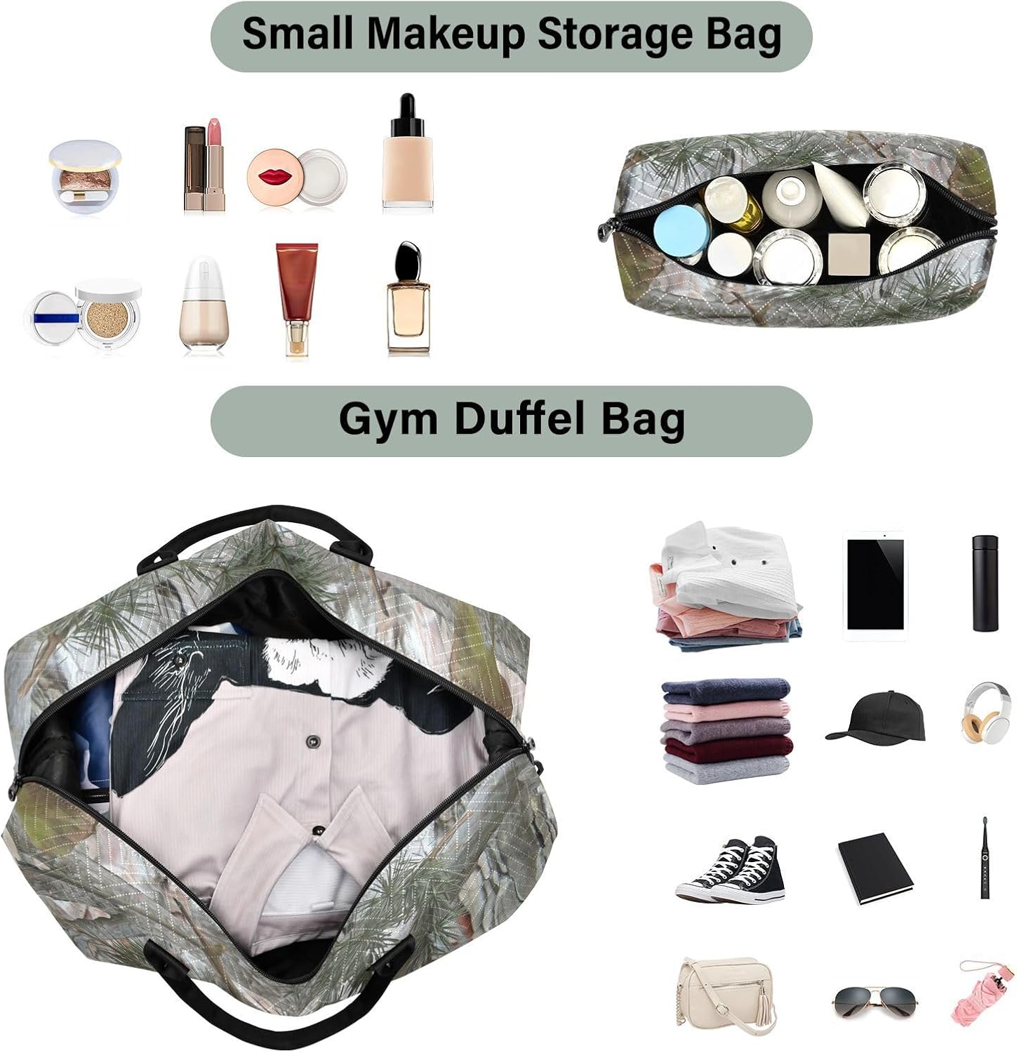 Camouflage Quilted Travel Bags Weekender Duffle Bags With Toiletry Bag Carry on Overnight Duffels Yoga Gym Bag for Airplanes Business Sports