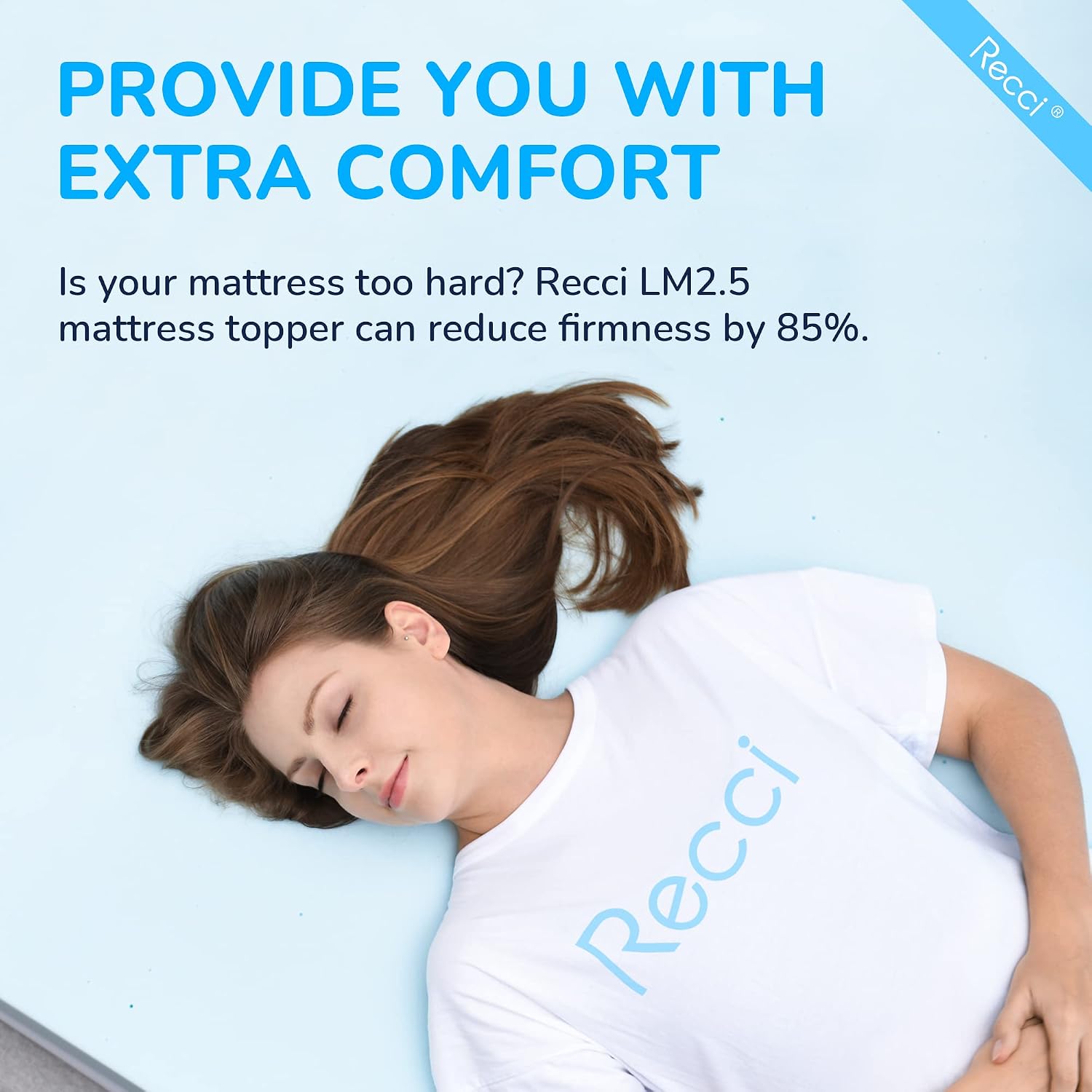 Hottest Sales RECCI 2.5 Inch Mattress Topper Queen, Gel Infused Memory Foam Mattress Topper, Pressure Relieving Mattress Topper for Back Pain, Cooling & Breathable, CertiPUR-US Certified, Queen Size