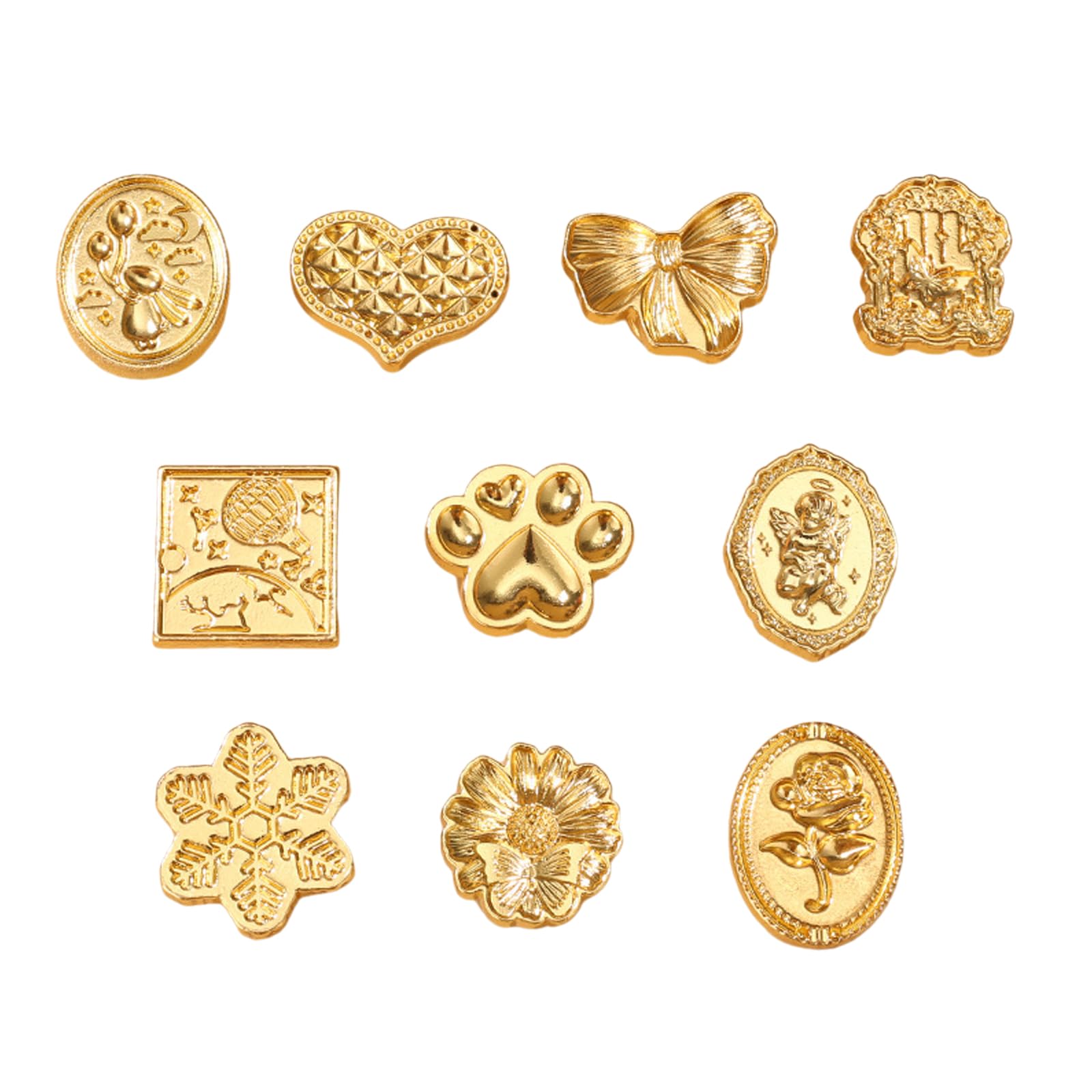 Tazweeq 10-Piece Vintage Wax Seal Stamp Kit, Embossed Brass Seals & Wax Beads, Complete DIY Envelope Sealing Set for Wedding Invitations, Letters, Crafts (Classic Designs)