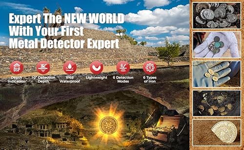 Professional Metal Detector For Adults Waterproof, Gold Metales Detectors Lightweight With Lcd Display, Pinpoint & Disc & Notch & All Metal 5 Modes, Set Of Metal Detector, Battery Included #TOP6