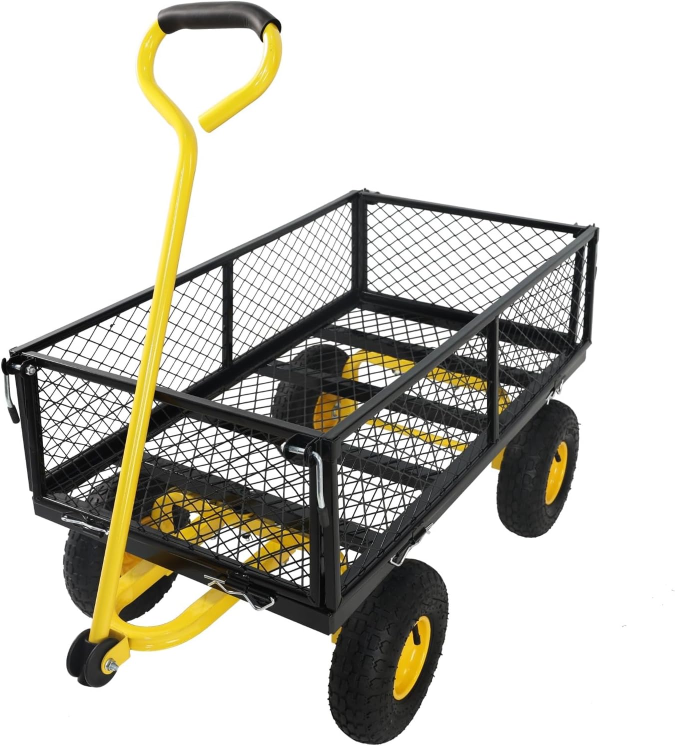 Heavy Duty Gardening unloading Truck Powerful Inflatable Tires Wide Open car Bucket Multifunctional Yard Transport Vehicle Household Gardening Lawn Outdoor Tool Vehicle