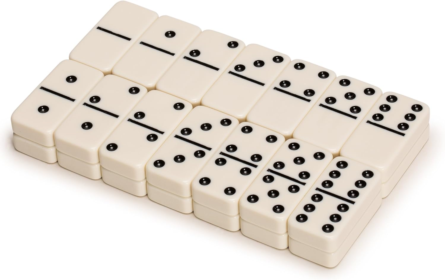 Yellow Mountain Imports 28 Tiles Double 6 Dominoes (Pips/Dots) Game Set - Jumbo Tournament Size Dominos with Dark Oak Wood Case